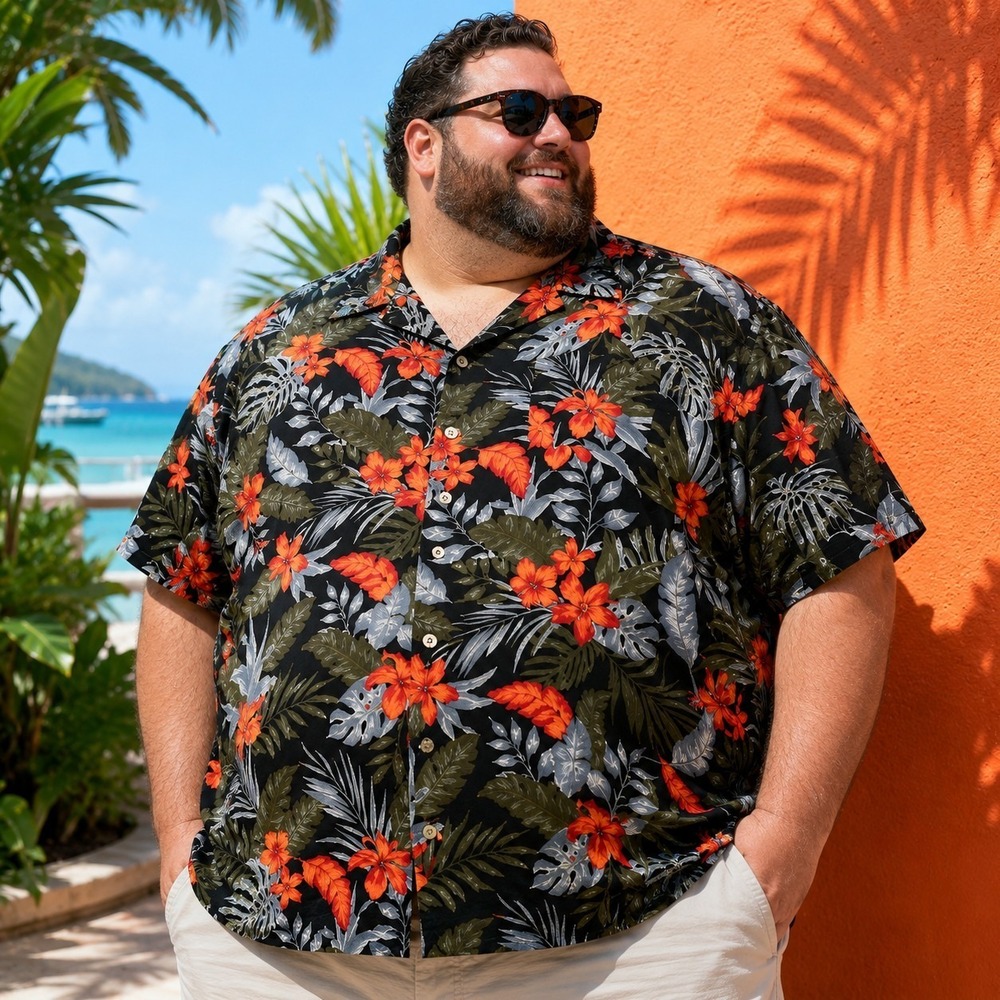 KS Island Men's 6XL Big/Tall Hawaiian Camp Shirt Vacation Resort Beach Cruise